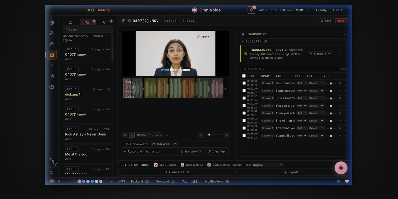 OmniVoice Studio — The open-source ElevenLabs alternative